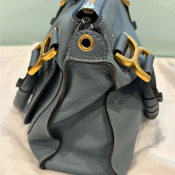 Chloe Marcie Leather Satchel Cloud Blue - Picture 3 of 13